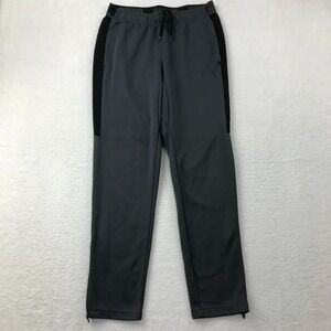 PUMA Track Training Soccer Pants Men M Gray Tapered Ankle Zippers Futbol Drycell